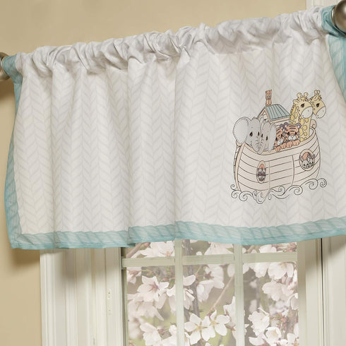 EVERYDAY KIDS Precious Moments Noah’s Ark Window Valance, Toddler Décor with Giraffes, Tigers, Elephants - 60x15”