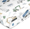 Sweet Jojo Designs Green Blue Construction Truck Boy Baby Satin Fitted Crib