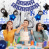 18th Birthday Decorations for Boys and Girls, Dark Blue HAPPY BIRTHDAY Banner, Silver Number 18 Balloons Party Supplies