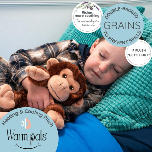 1i4 Cozy Group Marvin the Monkey - Microwavable & Weighted Plush Stuffed Animal - Heated Plushie for Warmth - Cute