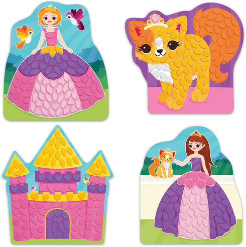 ORB My First Sticky Mosaics Princesses - Purple/Pink/Yellow/Blue, 9.5" x 1.5" x 9.5"