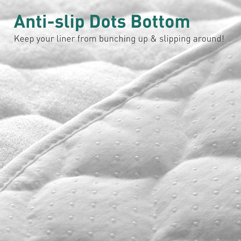 3 Pack Organic Quilted Thicker Baby Changing Pad Liners Waterproof, Soft & Warm On Baby's Back, Absorbent, Non-Slip