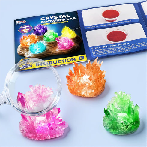 7 8-12 JOVA Klever Kits Crystal Growing Lab- Color Crystal Growing Kit with Light-Up Base, Educational Toys Birthday
