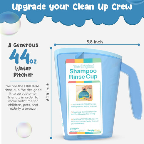 S.C. Products, Inc. Shampoo Rinse Cup for Kids | Baby Bath Pail | Tear Free Baby Rinser Pail - Three Color Choices