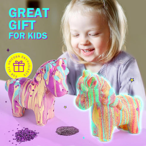 6-12, 4 5 6 7 8 9 10 11 12+ LAOESE Unicorns Paint Pouring Art Kit - DIY Craft for Kids Age Arts and Crafts Kit