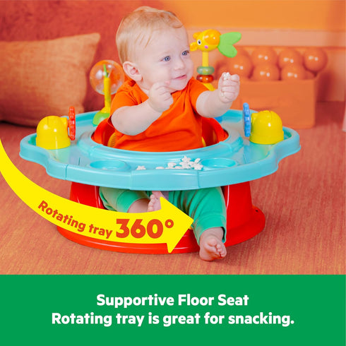 3-in-1 6 Bright Starts SuperSeat Playful Paradise, Baby Activity Seat with Toys, Snacking Tray, Booster Seat, BPA Free