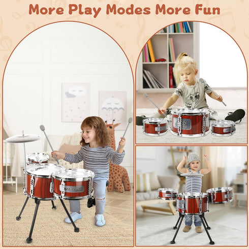 Set Set 3-5 3 3 4 5 Kids Drum Music Toy Drum for Toddlers Ages Jazz Drums Kit with Stool, Drums Percussion Musical