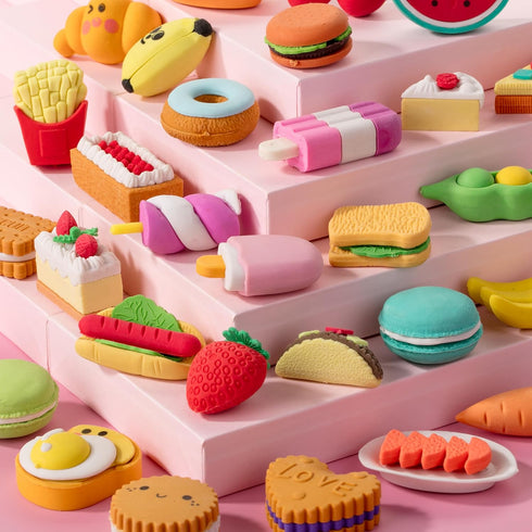Mr. Pen Food Erasers, 30Pcs Take Apart Fun Erasers for Kids, Mini Puzzle Erasers for Kids, Easter Egg Fillers