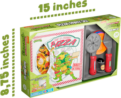 Kids Pizza Toy Set - Pretend Kitchen Play Food with Slice & Serve Pizza, Box, Pie Cutter & Condiments