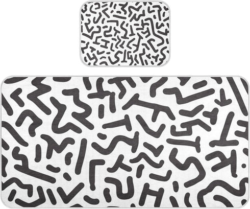 SyXIOP Black Abstract Irregular Lines Cooling Baby Crib Mattress Protector 28" x 52"