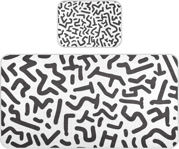 SyXIOP Black Abstract Irregular Lines Cooling Baby Crib Mattress Protector 28" x 52"