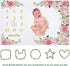 Yokakio 60" 40" Baby Monthly Milestone Blanket Girl, Milestone Blanket for Baby Girl, Track Growth and Age, Newborn