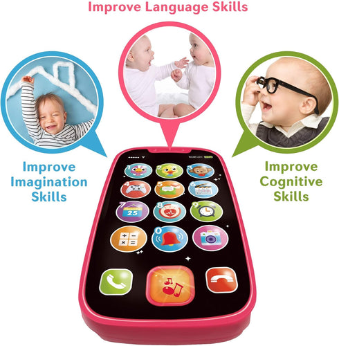 15 1-Year-Old My First Smartphone Cell Phone Baby Toy, for Toddlers and Young Children Unique Buttons and Functions