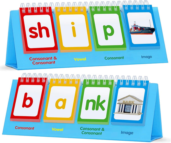CVCC & CCVC Flip Charts - 40 Words Builder Phonic Games Educational Learning Tool for Students Teachers
