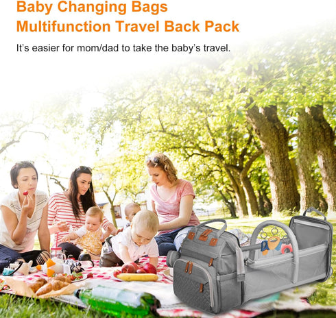 Baby Diaper Bags with Changing Station, Waterproof Backpack for Moms Dads with USB Charging Port