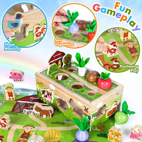 MuMua 1 1st 1 1-2 Montessori Wooden Sensory Toddler Toys: Toy for Year Old Boys Girls Birthday Gifts | One First