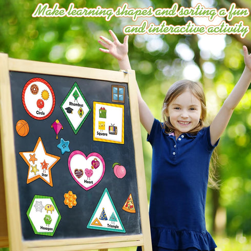 10 Set Magnetic Shape Sorting for Toddler, Matching Games with 30 Everyday Objects Magnets for Child Learning