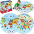 2 Sets Floor Puzzles World and United States Map Puzzles with Poster, Geography Educational Learning Toys for Kids 4-8