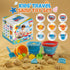 Cozycharm Set 3 3 3 9 Backpack Summer Beach Sand Toys for Toddlers, Portable Travel Beach Toys with Collapsible