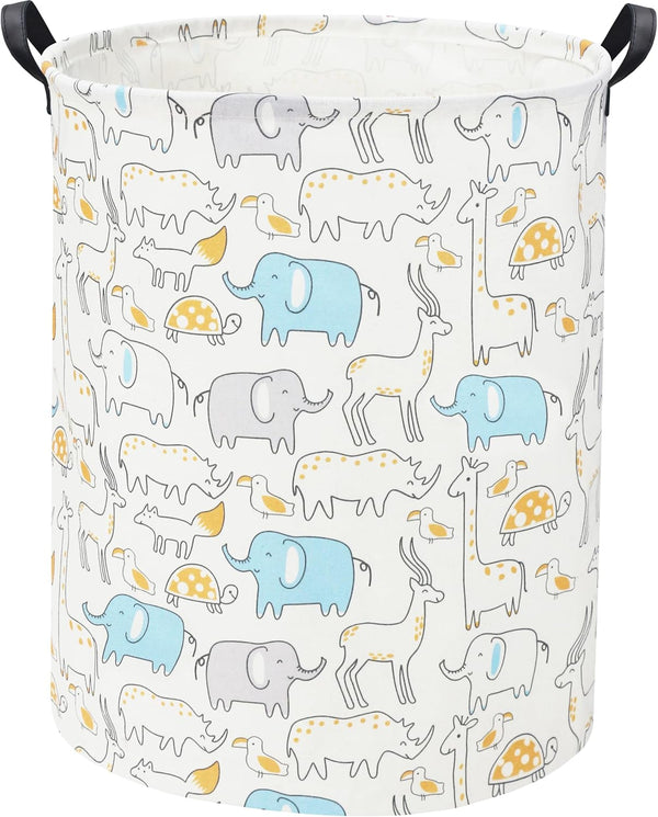 Animal Baby Laundry Basket, Kids Toy Storage Bin for Boys Room Decor, Baby Nursery Hamper Gift Baskets (Animal)