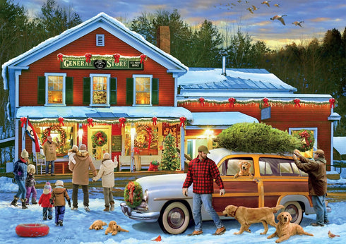 Buffalo Games Greg Giordano General Store at Christmas: 500 Piece Jigsaw Puzzle for Adults, Perfect for Game Nights
