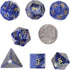 Amogeeli 7pcs Sodalite Hand-Carved Crystal DND Dice Set, Stone Polyhedral Rolling Kit for RPG MTG COC Table Game