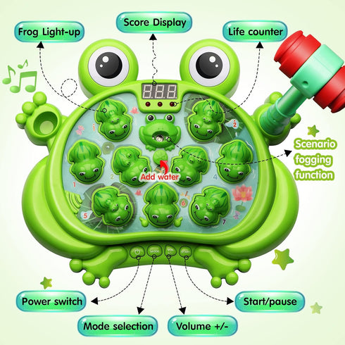 HopeRock Toys for 2-5 Year Old Boy, Toddler Whack A Frog Game with 5 Modes, 45 Levels, Baby Toy Gifts for Early Learning
