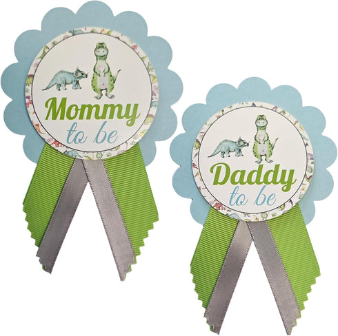 Dinosaur Baby Shower Pins for Mommy Daddy Grandma, Jungle Family to Wear, It's a Boy Baby Sprinkle