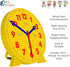 Kids Telling Time Practice Learning Clock, 4 Inch Teaching Handheld Analog Clock for School Classrooms and Homeschool
