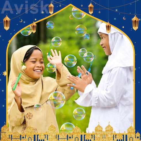 80Pcs Eid/Ramadan Mubarak Bubble Wands, Mini Bubble Wands for Party Favors, Goodie Bag Fillers for Kids Adults