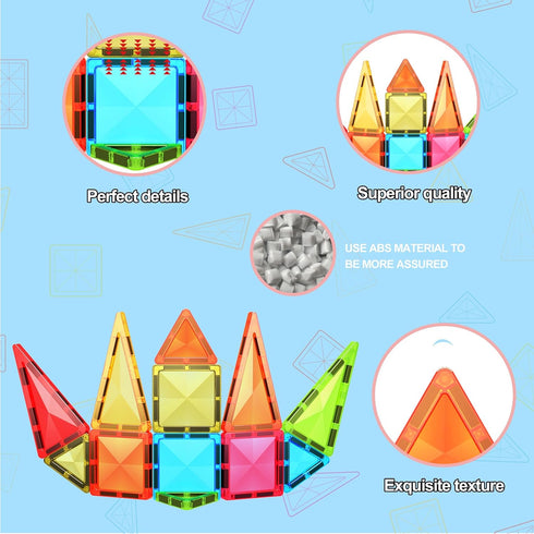 24pc Set 3 PTM24 PicassoTiles Magnetic Tile Mini Diamond Magnetic Building Blocks Travel Size STEM Educational