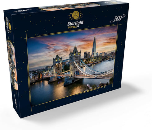 MyPuzzle Tower Bridge and Skyline of London, 500 Piece Premium Jigsaw Puzzle for Adults