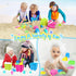 Beach Toys for Toddlers, Sand Castle Toys with 3 Buckets, 4 Shovels, Mesh Bag & Sand Molds for Kids Age 3-10