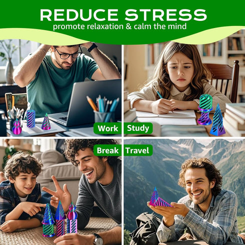 6 Pack 3D 3D 3D Pack1 Spiral Cone Fidget Toys Printed Spiral Fidget Toys Impossible Cone Printed Fidgets Impossible