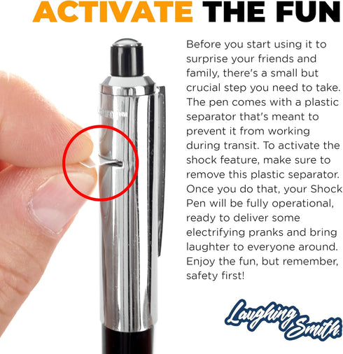 (2-Pack) Laughing Smith Shock Pen - The Ultimate Electric Pen Prank - Practical Joke Toy - Hilarious Shock Pen Prank