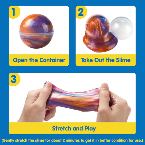 36 Pack JOYIN Slime Party Favors, Galaxy Slime Ball- Stretchy, Non-Sticky, Mess-Free, Stress Relief, and Safe - Toys