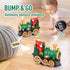 KidsMind 1-3,Steam 1-3-4 3-5 Electric Train Toy for Toddler Locomotive Bump and Go Truck People Figure Car