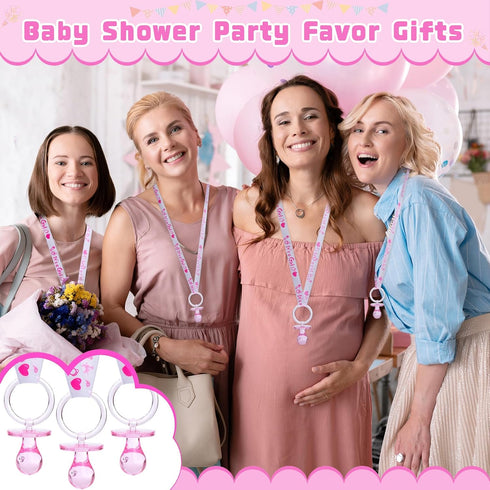 72 Cute Pacifier Necklaces for Baby Shower Girls & Boys Party Favors, Gender Reveal Party Table Scatter, Baby Shower