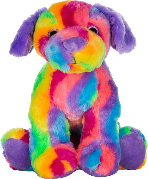Rainbow Puppy Stuffed Animal Dog Toy, Cute Colorful Plush Toy for Kids, Stuffed Animal for Boys and Girls