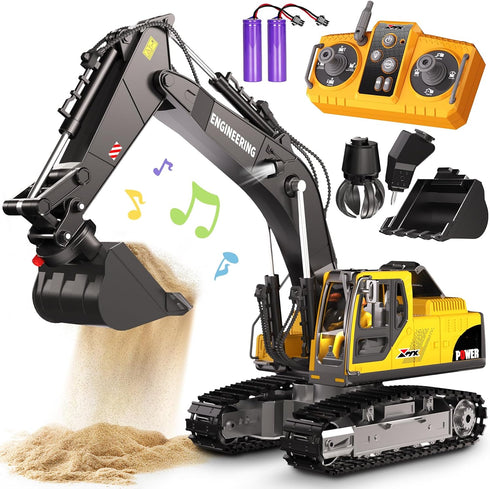GraceDuck Remote Control Excavator Toys for Boys, 3 in 1 RC Excavator