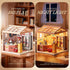 92Pcs 1:24 8+ Miniature DIY House Kit Convenience Store Scale Dollhouse Mini-Mart Corner Store Shop with LED Light