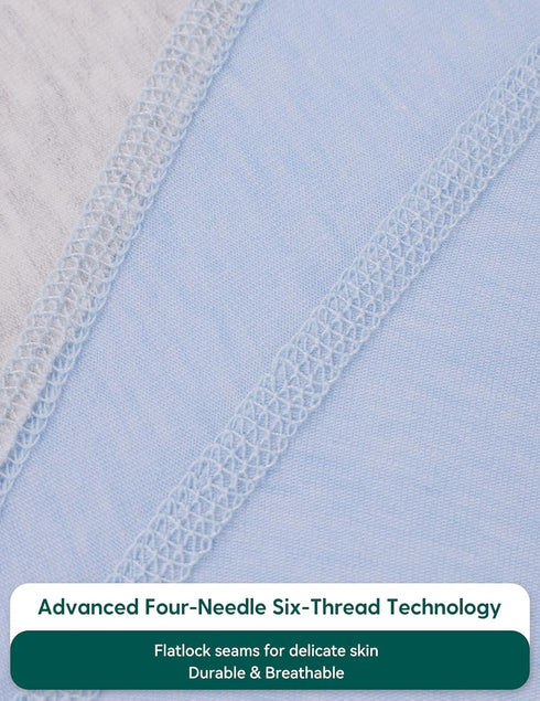 2-Way BABELIO Detachable Zip Sleeves Swaddle Temp-Sensing Baby Transitional Swaddle Arms Up Zipper Sleep Sack Soft Blue
