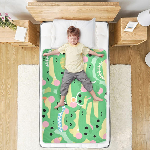 siphylline 52" 34" Cartoon Cute Crocodile Green Extra Large Resuable Changing Pad Covers Water Resistant Toddler Bed