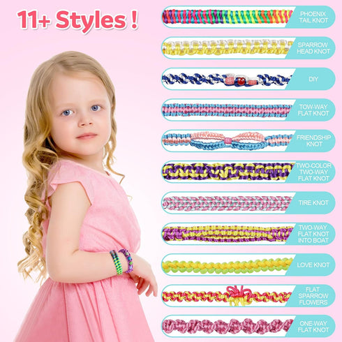 8-12 7 9 10 11 Set DDAI Arts and Crafts for Kids Age Friendship Bracelet Making Kit for Girls - Best Birthday Gifts
