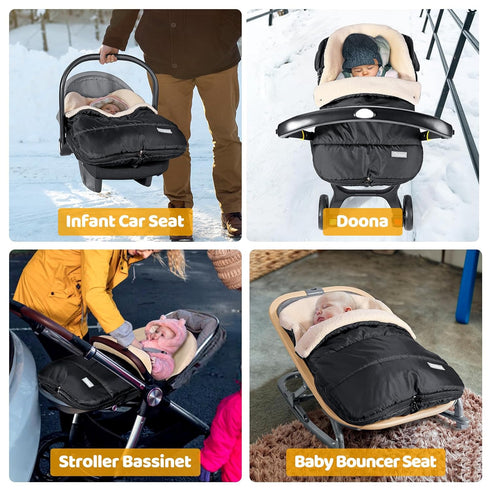 Orzbow Winter Baby Car Seat Cover, Universal Car Seat Bunting Bag for Babies with Adjustable Zipper, Removable Car Seat
