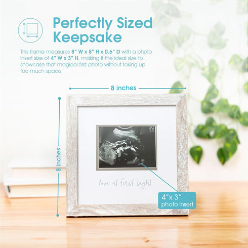 4 3 Pearhead Love at First Sight Sonogram Picture Frame, Gender Neutral Ultrasound Keepsake, Ideal Pregnancy Gift, Baby