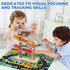 1 2 3 6 1-3 Montessori Car Ramp Toy for Toddlers Year Old Wooden Dinosaur Race Track with Cars & Parking Garage Kids
