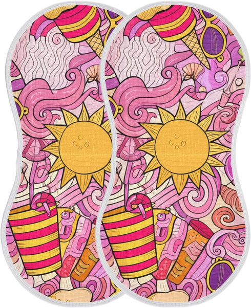 Kagirah (Summer Baby Burp Cloths, Soft Absorbent Burping Cloths for Babies, Cotton Milk Spit Up Rags, Large Size