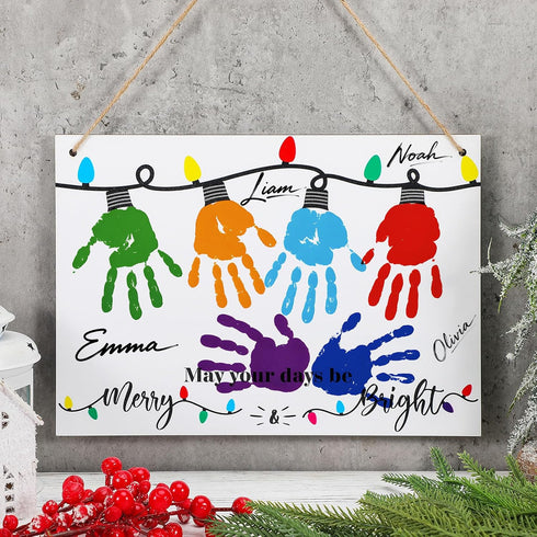 Epakh May Your Days Be Merry and Bright, Christmas Handprint Craft Kit,