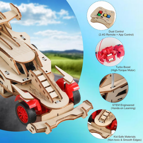 MCRADY 8-12, F1 3D 8-14 8,9,10,11,12,13,14 STEM Toys for Boys Remote Control Car STEM Building Kit for Kids, Puzzle